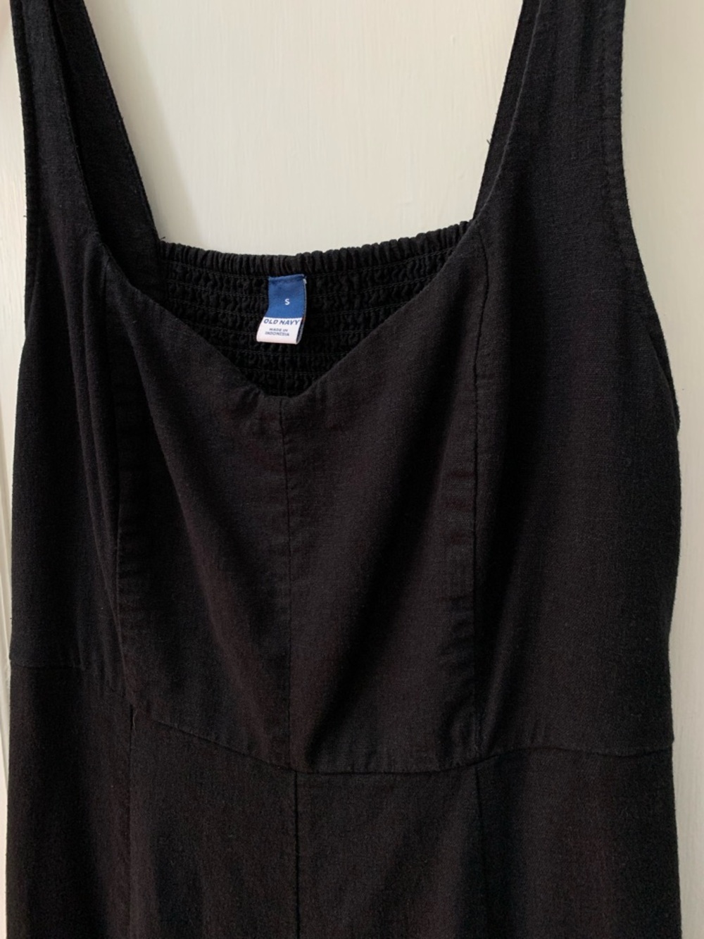 Old Navy black linen blend fit and flare midi dress - Picture 4 of 6